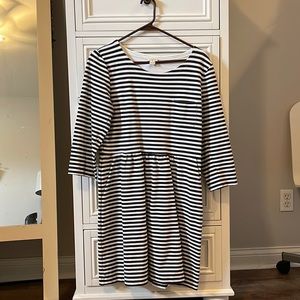 Women’s J.Crew Black and White Stripe Dress